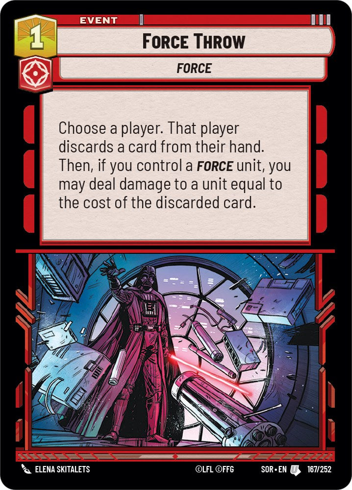Force Throw (167/252) [Spark of Rebellion] | Jomio and Rueliete's Cards and Comics