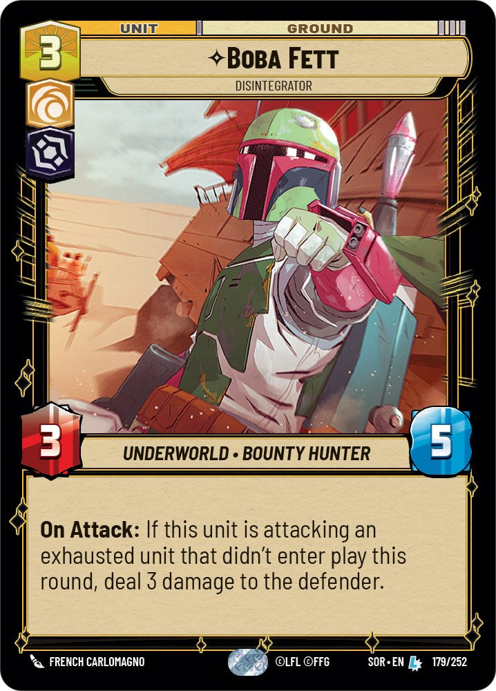 Boba Fett - Disintegrator (179/252) [Spark of Rebellion] | Jomio and Rueliete's Cards and Comics