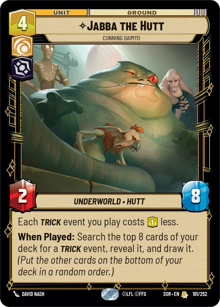 Jabba the Hutt - Cunning Daimyo (181/252) [Spark of Rebellion] | Jomio and Rueliete's Cards and Comics