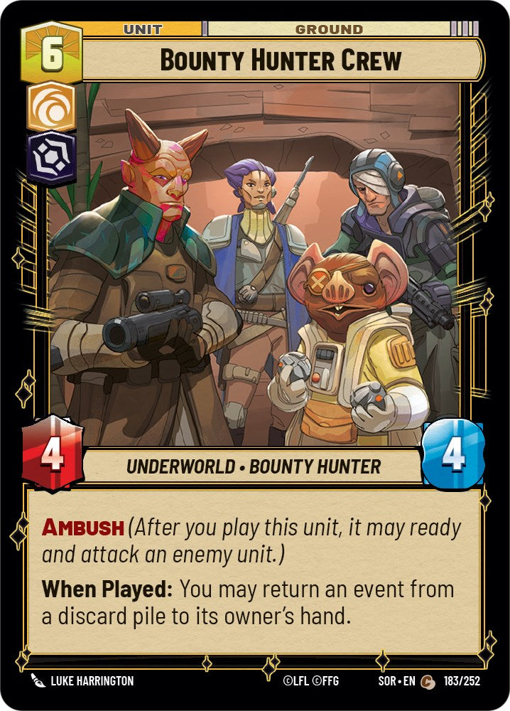 Bounty Hunter Crew (183/252) [Spark of Rebellion] | Jomio and Rueliete's Cards and Comics