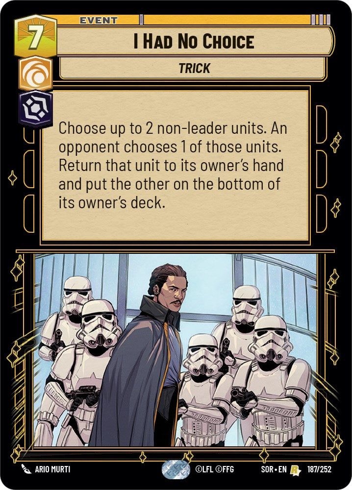 I Had No Choice (187/252) [Spark of Rebellion] | Jomio and Rueliete's Cards and Comics