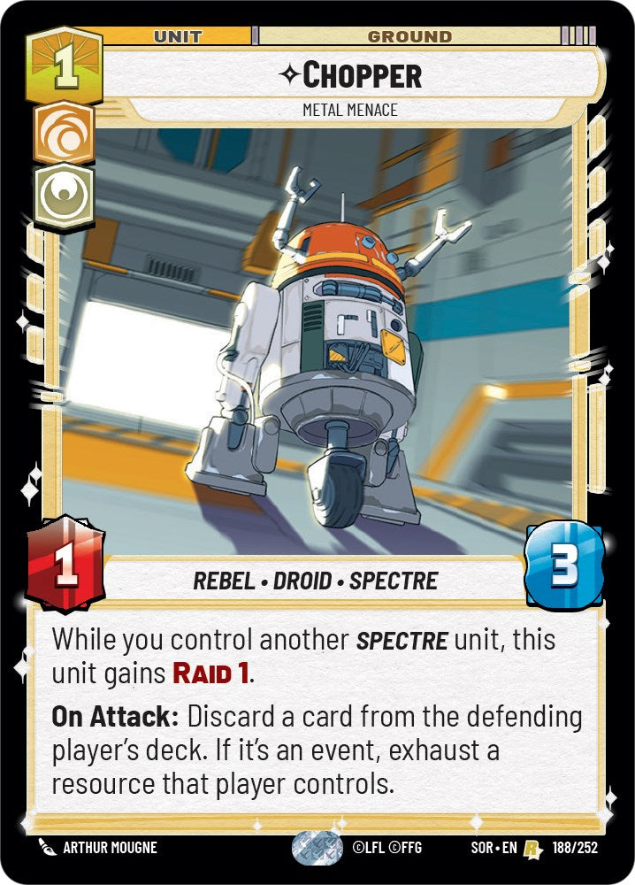 Chopper - Metal Menace (188/252) [Spark of Rebellion] | Jomio and Rueliete's Cards and Comics