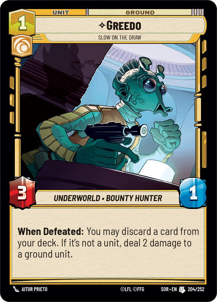 Greedo - Slow on the Draw (204/252) [Spark of Rebellion] | Jomio and Rueliete's Cards and Comics