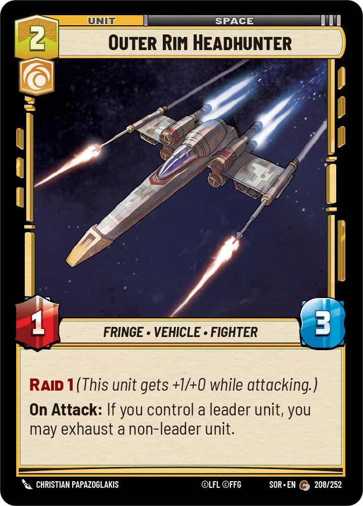 Outer Rim Headhunter (208/252) [Spark of Rebellion] | Jomio and Rueliete's Cards and Comics