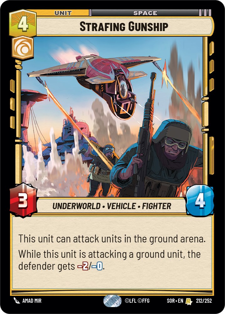 Strafing Gunship (212/252) [Spark of Rebellion] | Jomio and Rueliete's Cards and Comics