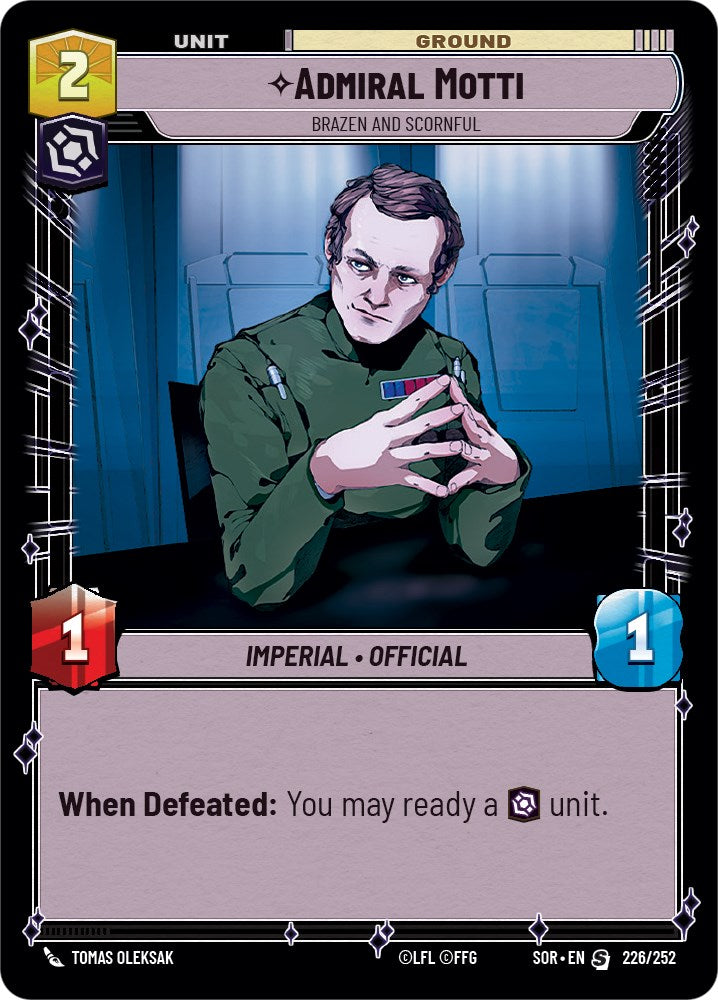 Admiral Motti - Brazen and Scornful (226/252) [Spark of Rebellion] | Jomio and Rueliete's Cards and Comics