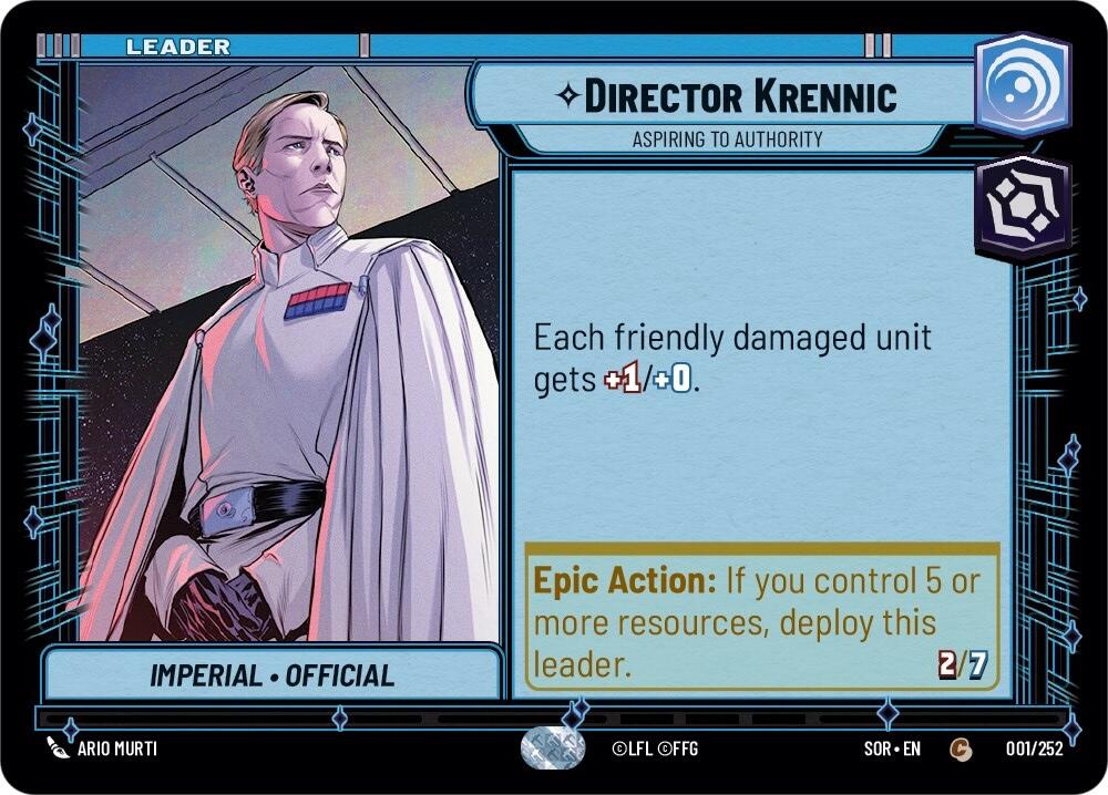 Director Krennic - Aspiring to Authority (001/252) [Spark of Rebellion] | Jomio and Rueliete's Cards and Comics