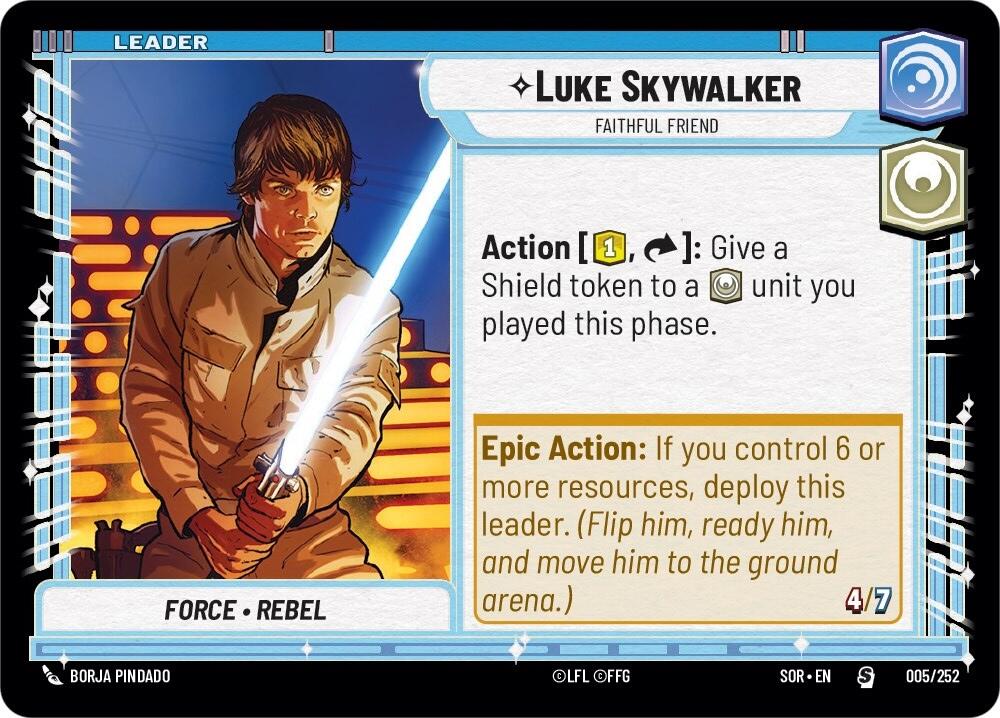 Luke Skywalker - Faithful Friend (005/252) [Spark of Rebellion] | Jomio and Rueliete's Cards and Comics