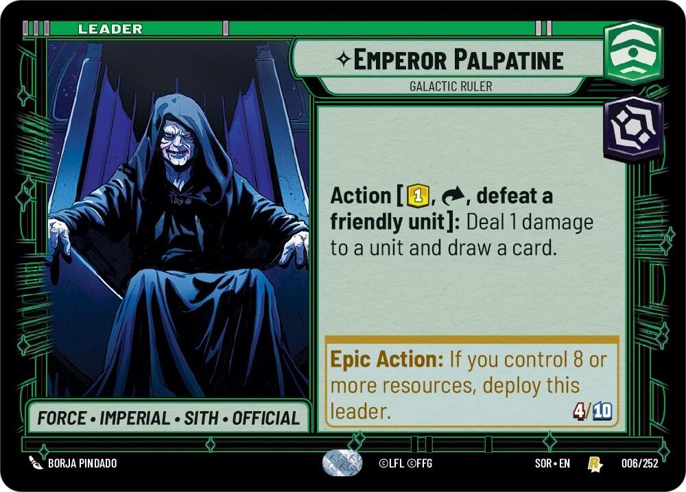 Emperor Palpatine - Galactic Ruler (006/252) [Spark of Rebellion] | Jomio and Rueliete's Cards and Comics