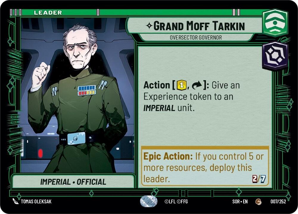 Grand Moff Tarkin - Oversector Governor (007/252) [Spark of Rebellion] | Jomio and Rueliete's Cards and Comics