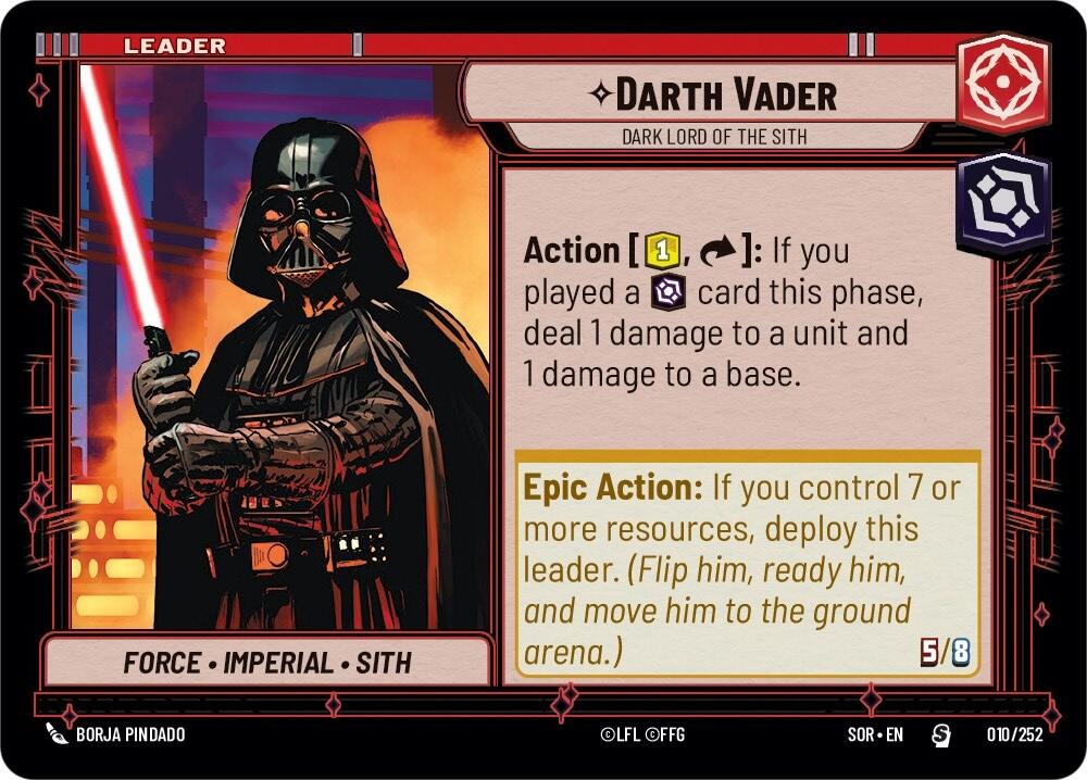 Darth Vader - Dark Lord of the Sith (010/252) [Spark of Rebellion] | Jomio and Rueliete's Cards and Comics