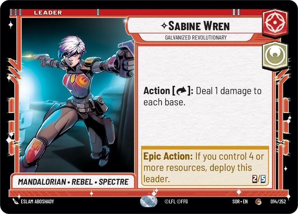 Sabine Wren - Galvanized Revolutionary (014/252) [Spark of Rebellion] | Jomio and Rueliete's Cards and Comics