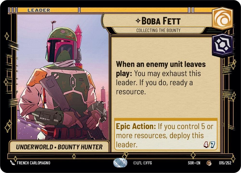 Boba Fett - Collecting the Bounty (015/252) [Spark of Rebellion] | Jomio and Rueliete's Cards and Comics