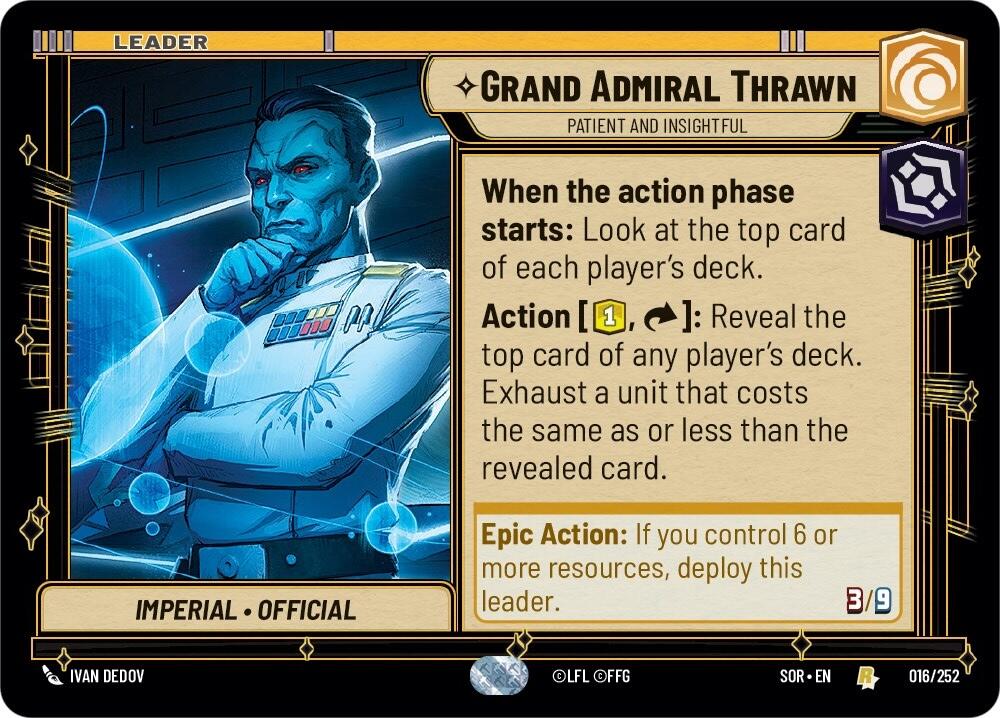 Grand Admiral Thrawn - Patient and Insightful (016/252) [Spark of Rebellion] | Jomio and Rueliete's Cards and Comics
