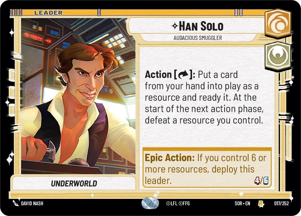 Han Solo - Audacious Smuggler (017/252) [Spark of Rebellion] | Jomio and Rueliete's Cards and Comics