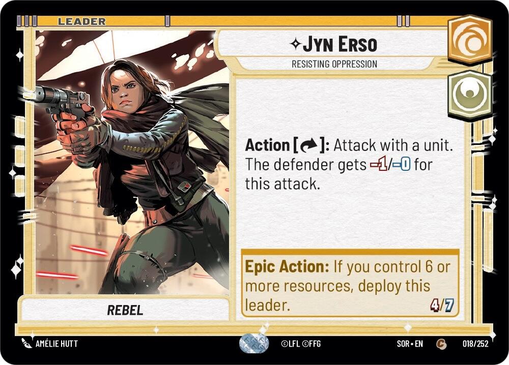 Jyn Erso - Resisting Oppression (018/252) [Spark of Rebellion] | Jomio and Rueliete's Cards and Comics