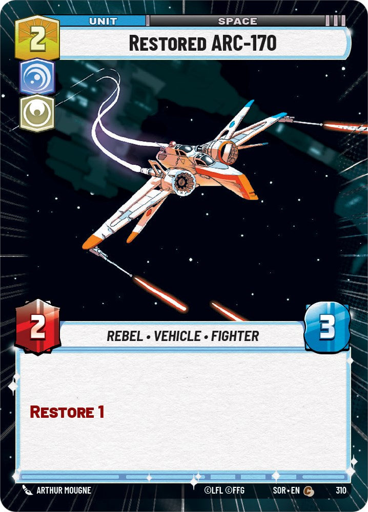 Restored ARC-170 (Hyperspace) (310) [Spark of Rebellion] | Jomio and Rueliete's Cards and Comics