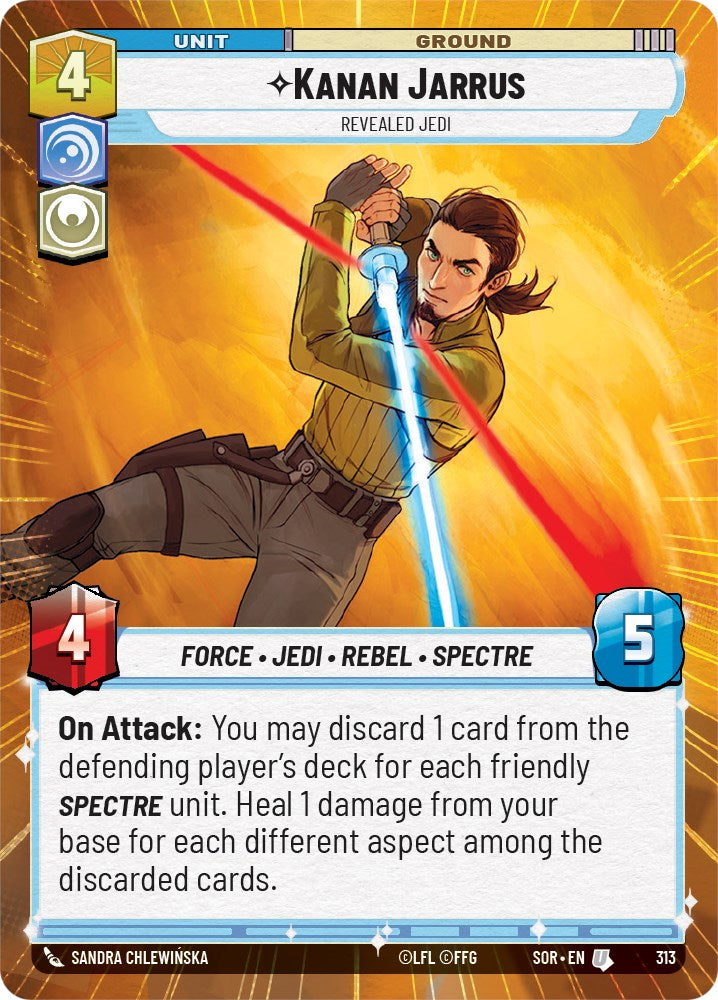 Kanan Jarrus - Revealed Jedi (Hyperspace) (313) [Spark of Rebellion] | Jomio and Rueliete's Cards and Comics