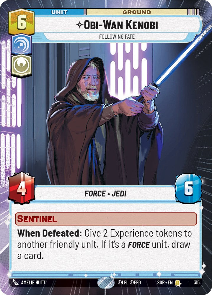 Obi-Wan Kenobi - Following Fate (Hyperspace) (315) [Spark of Rebellion] | Jomio and Rueliete's Cards and Comics