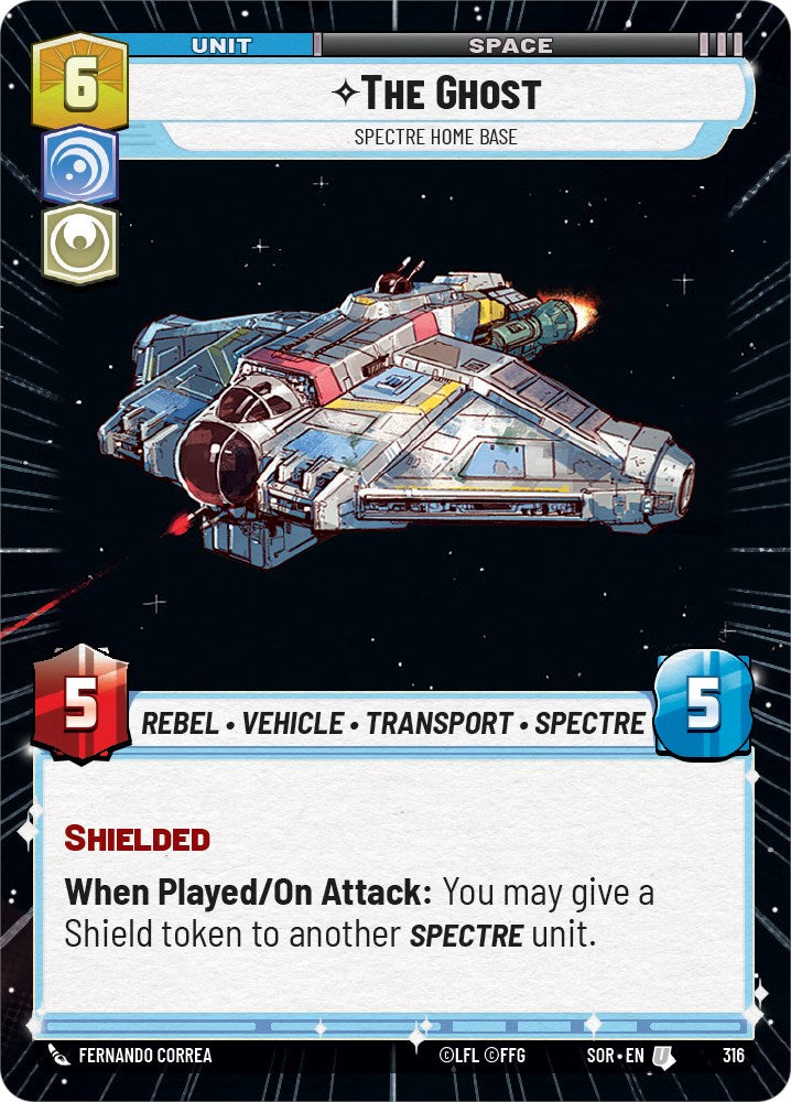 The Ghost - Spectre Home Base (Hyperspace) (316) [Spark of Rebellion] | Jomio and Rueliete's Cards and Comics