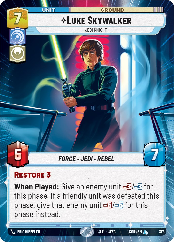 Luke Skywalker - Jedi Knight (Hyperspace) (317) [Spark of Rebellion] | Jomio and Rueliete's Cards and Comics