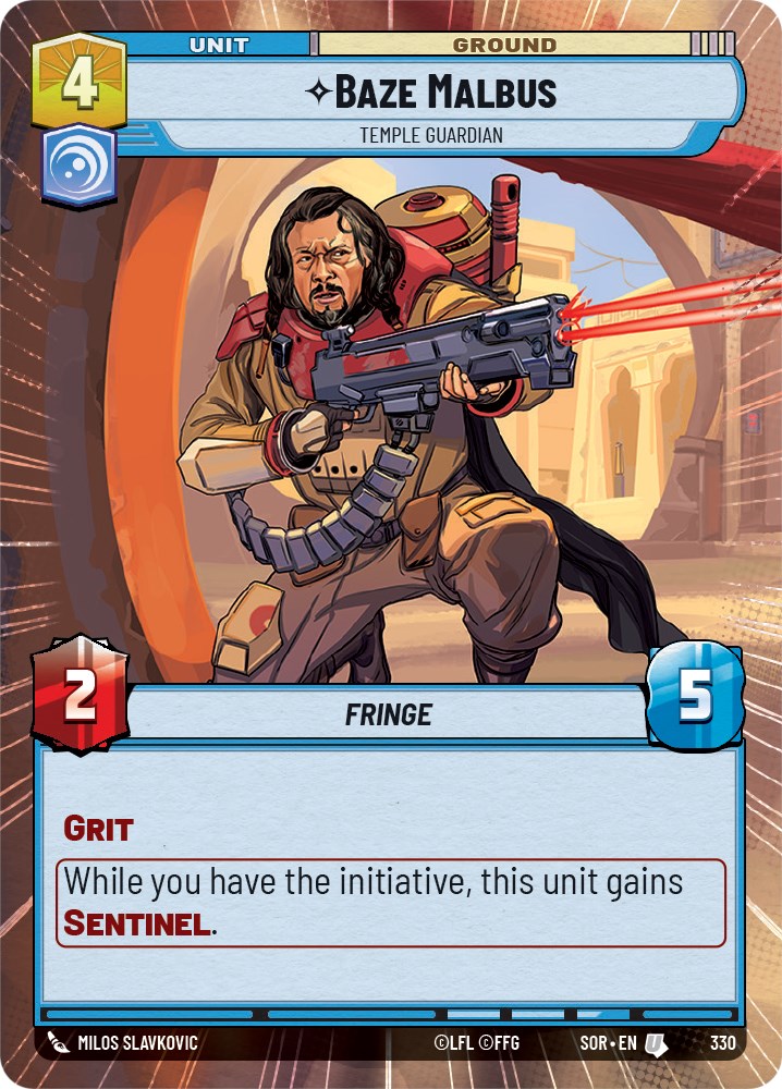 Baze Malbus - Temple Guardian (Hyperspace) (330) [Spark of Rebellion] | Jomio and Rueliete's Cards and Comics
