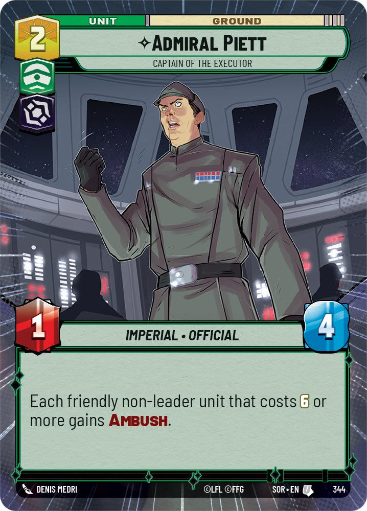 Admiral Piett - Captain of the Executor (Hyperspace) (344) [Spark of Rebellion] | Jomio and Rueliete's Cards and Comics