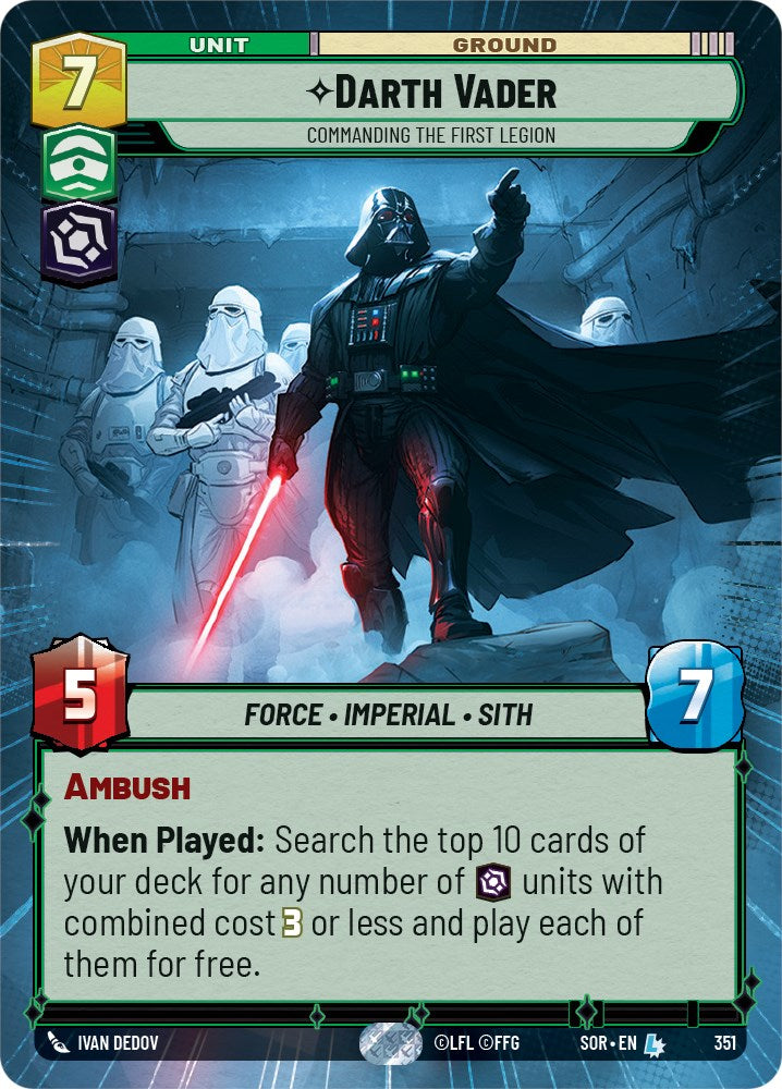 Darth Vader - Commanding the First Legion (Hyperspace) (351) [Spark of Rebellion] | Jomio and Rueliete's Cards and Comics