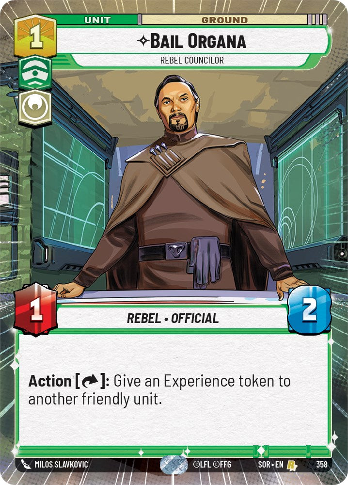 Bail Organa - Rebel Councilor (Hyperspace) (358) [Spark of Rebellion] | Jomio and Rueliete's Cards and Comics