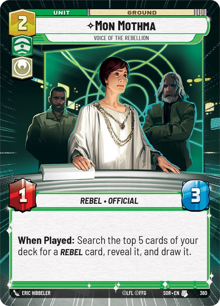 Mon Mothma - Voice of the Rebellion (Hyperspace) (360) [Spark of Rebellion] | Jomio and Rueliete's Cards and Comics