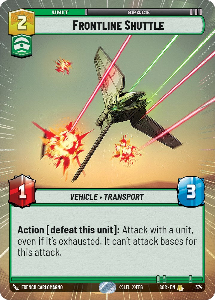 Frontline Shuttle (Hyperspace) (374) [Spark of Rebellion] | Jomio and Rueliete's Cards and Comics