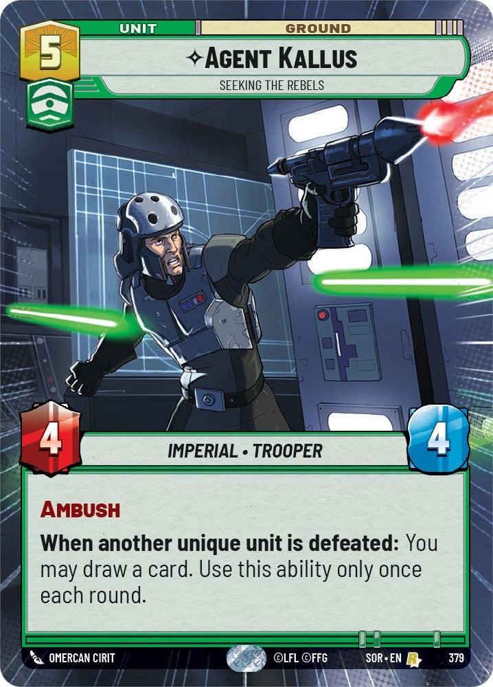 Agent Kallus - Seeking the Rebels (Hyperspace) (379) [Spark of Rebellion] | Jomio and Rueliete's Cards and Comics