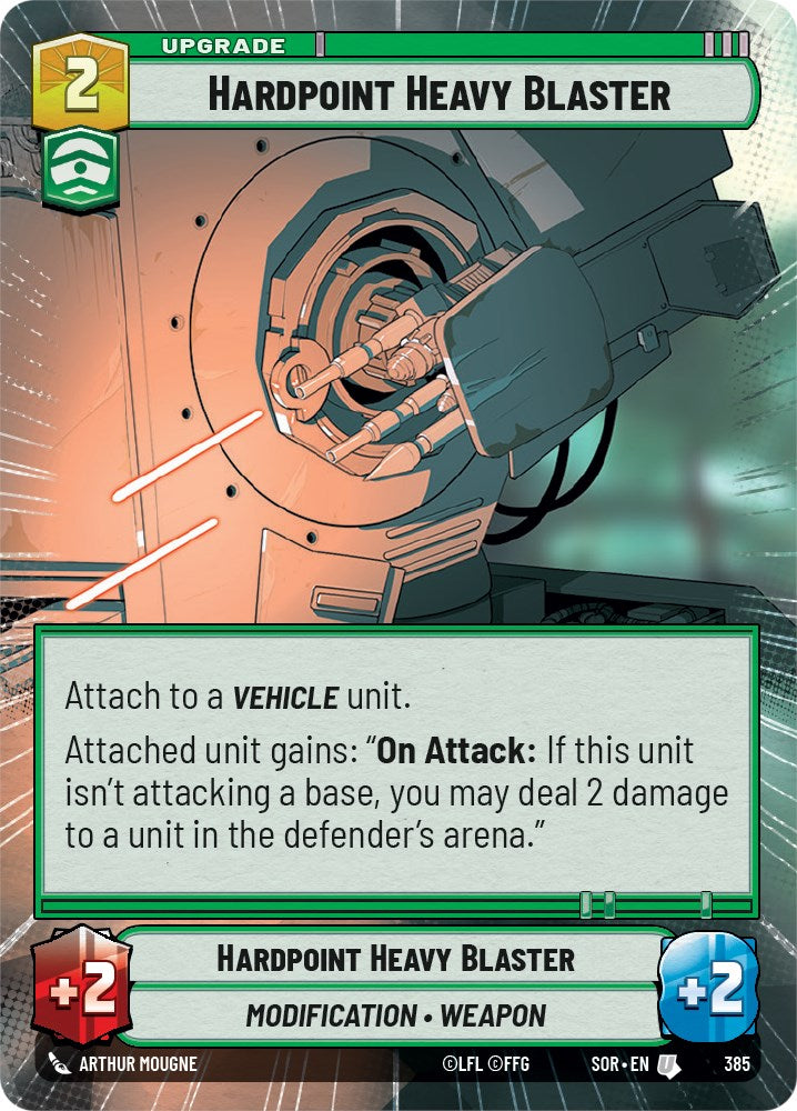 Hardpoint Heavy Blaster (Hyperspace) (385) [Spark of Rebellion] | Jomio and Rueliete's Cards and Comics