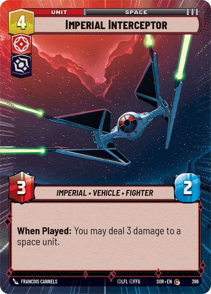 Imperial Interceptor (Hyperspace) (396) [Spark of Rebellion] | Jomio and Rueliete's Cards and Comics