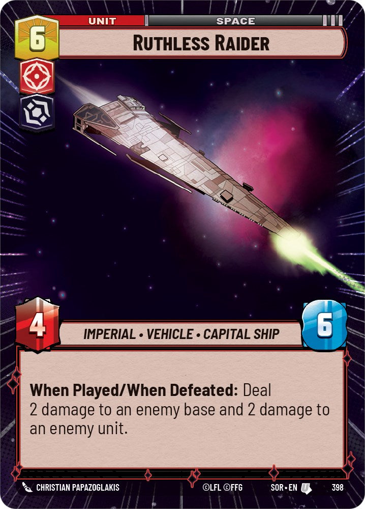 Ruthless Raider (Hyperspace) (398) [Spark of Rebellion] | Jomio and Rueliete's Cards and Comics
