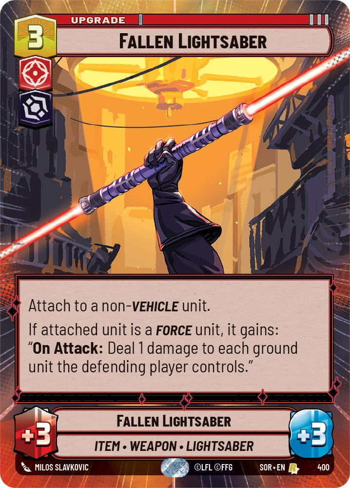 Fallen Lightsaber (Hyperspace) (400) [Spark of Rebellion] | Jomio and Rueliete's Cards and Comics