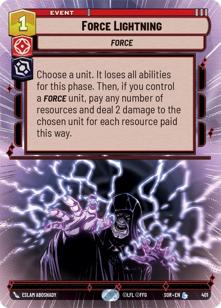 Force Lightning (Hyperspace) (401) [Spark of Rebellion] | Jomio and Rueliete's Cards and Comics