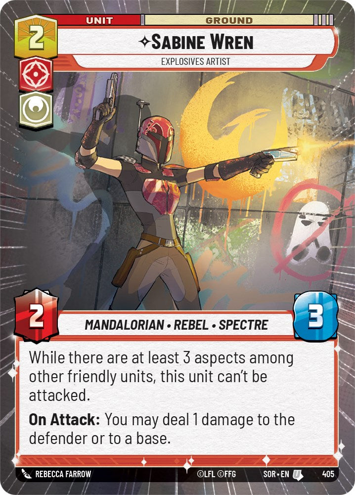 Sabine Wren - Explosives Artist (Hyperspace) (405) [Spark of Rebellion] | Jomio and Rueliete's Cards and Comics
