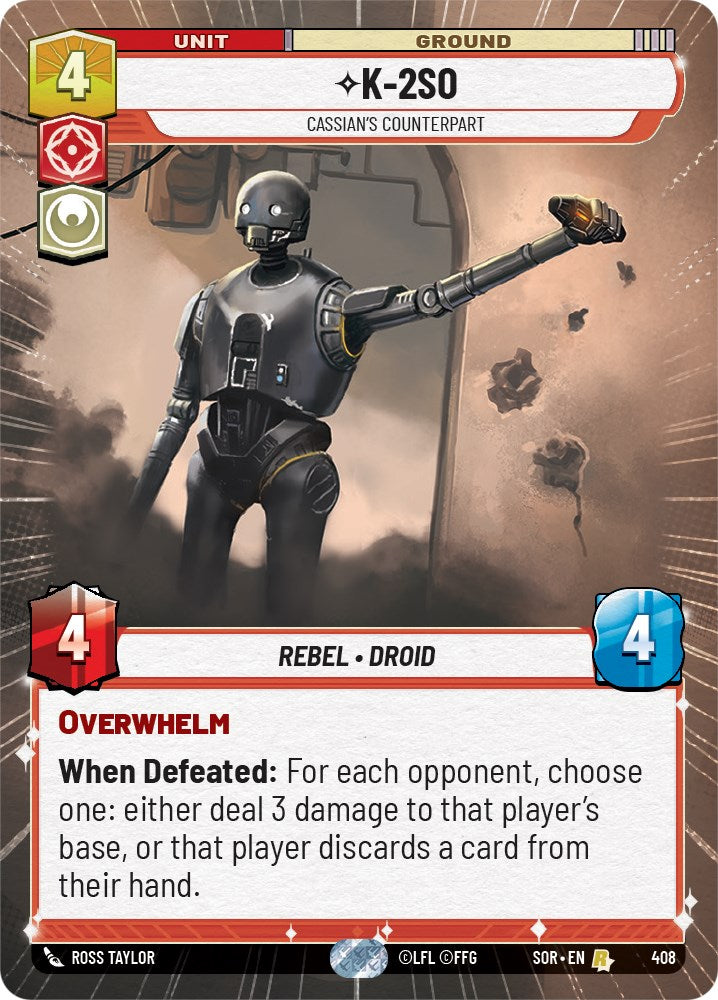 K-2SO - Cassian's Counterpart (Hyperspace) (408) [Spark of Rebellion] | Jomio and Rueliete's Cards and Comics