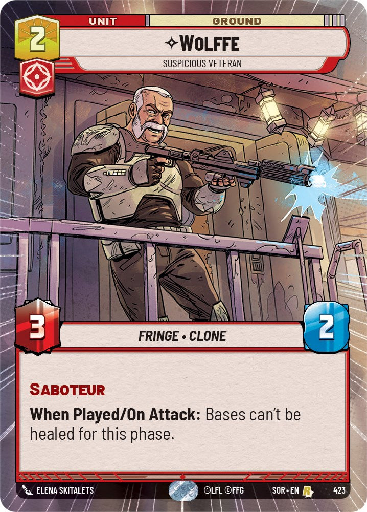 Wolffe - Suspicious Veteran (Hyperspace) (423) [Spark of Rebellion] | Jomio and Rueliete's Cards and Comics