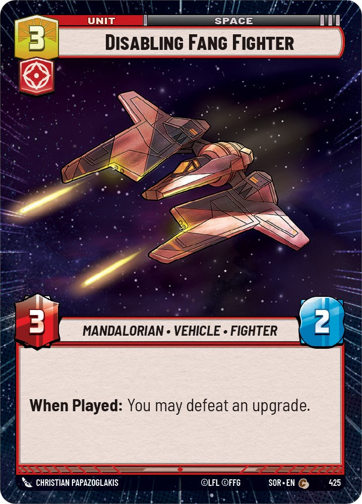 Disabling Fang Fighter (Hyperspace) (425) [Spark of Rebellion] | Jomio and Rueliete's Cards and Comics