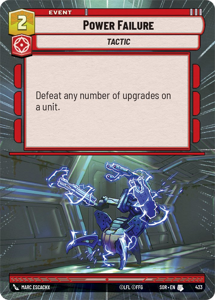 Power Failure (Hyperspace) (433) [Spark of Rebellion] | Jomio and Rueliete's Cards and Comics
