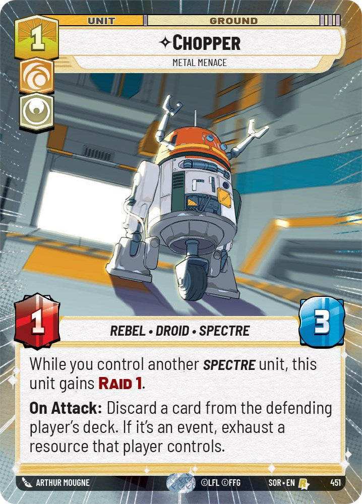 Chopper - Metal Menace (Hyperspace) (451) [Spark of Rebellion] | Jomio and Rueliete's Cards and Comics