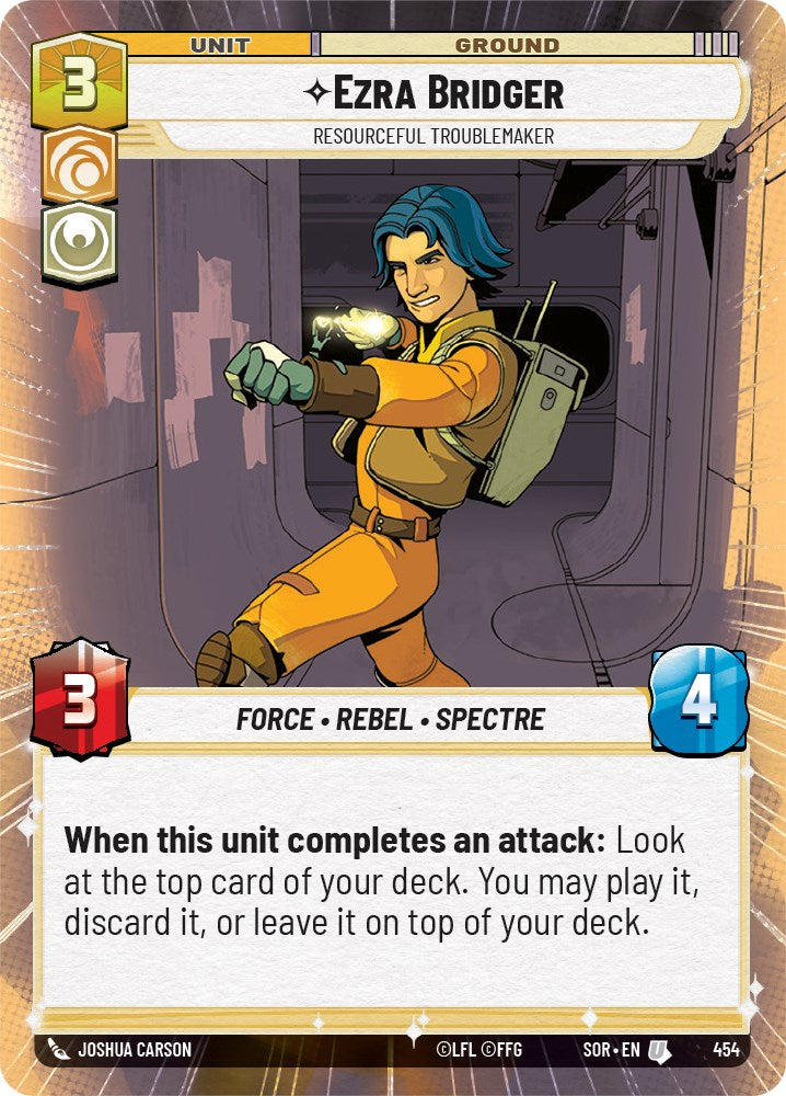 Ezra Bridger - Resourceful Troublemaker (Hyperspace) (454) [Spark of Rebellion] | Jomio and Rueliete's Cards and Comics