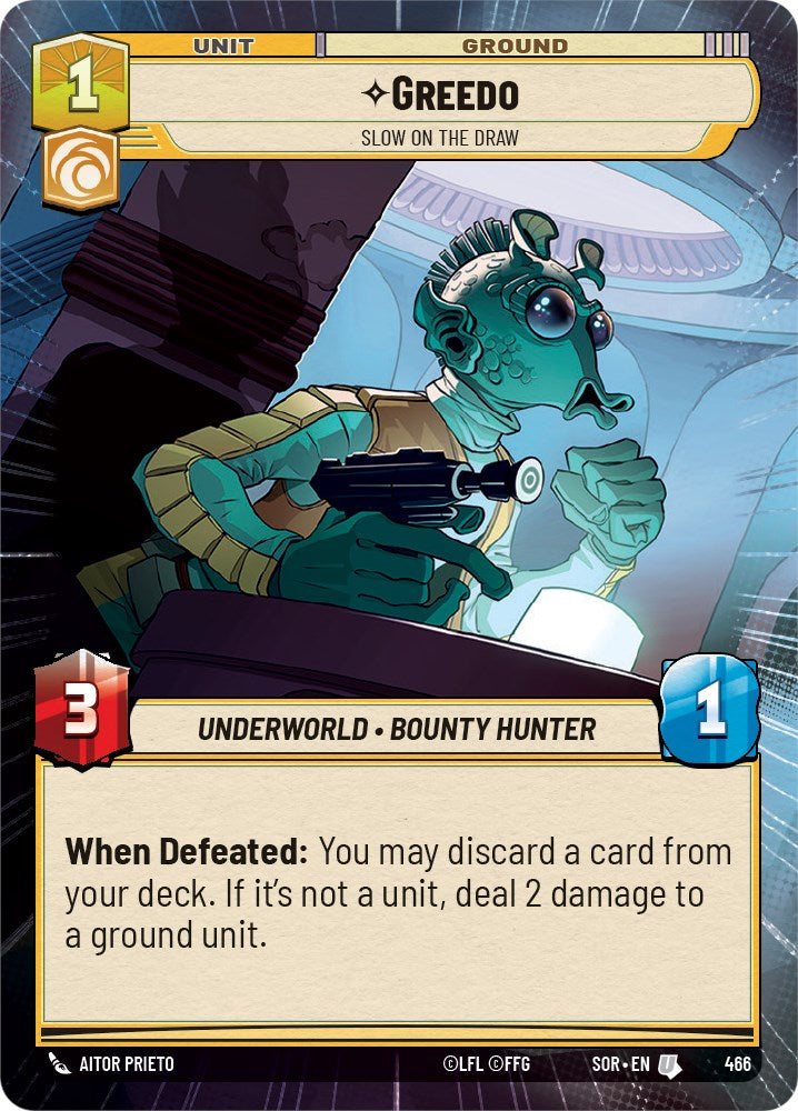 Greedo - Slow on the Draw (Hyperspace) (466) [Spark of Rebellion] | Jomio and Rueliete's Cards and Comics