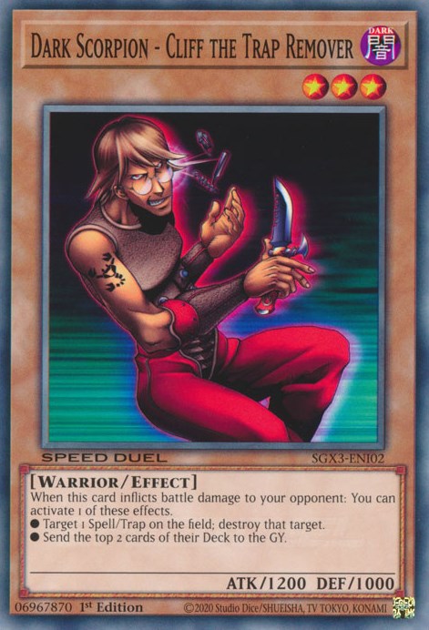 Dark Scorpion - Cliff the Trap Remover [SGX3-ENI02] Common | Jomio and Rueliete's Cards and Comics