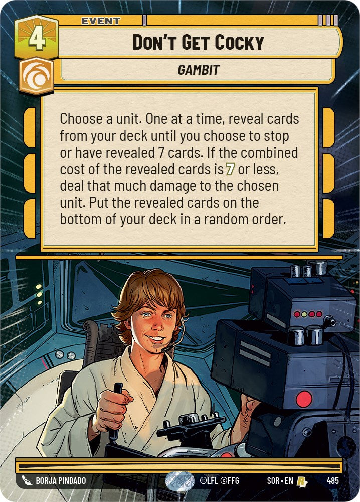 Don't Get Cocky (Hyperspace) (485) [Spark of Rebellion] | Jomio and Rueliete's Cards and Comics