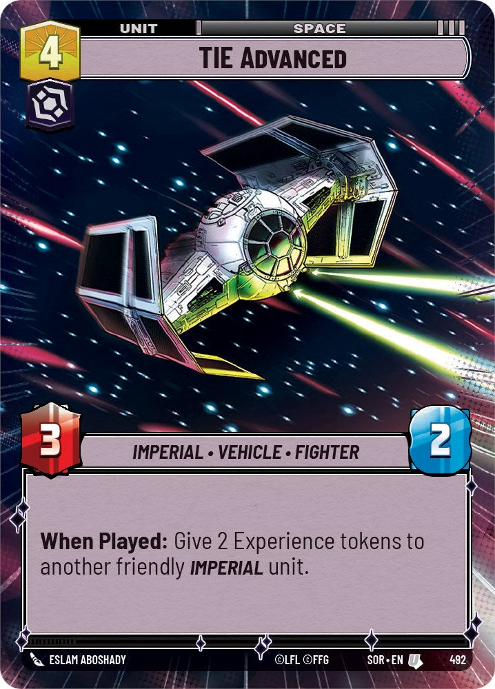 TIE Advanced (Hyperspace) (492) [Spark of Rebellion] | Jomio and Rueliete's Cards and Comics