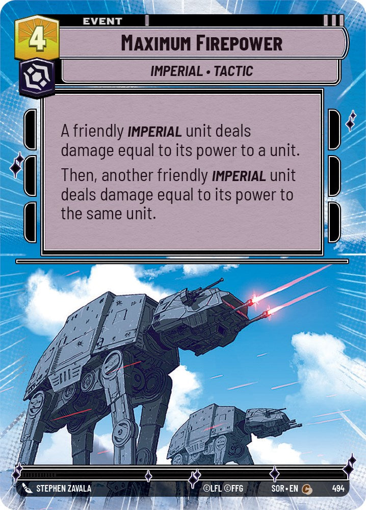 Maximum Firepower (Hyperspace) (494) [Spark of Rebellion] | Jomio and Rueliete's Cards and Comics