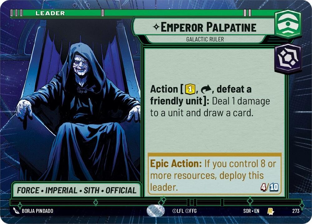 Emperor Palpatine - Galactic Ruler (Hyperspace) (273) [Spark of Rebellion] | Jomio and Rueliete's Cards and Comics